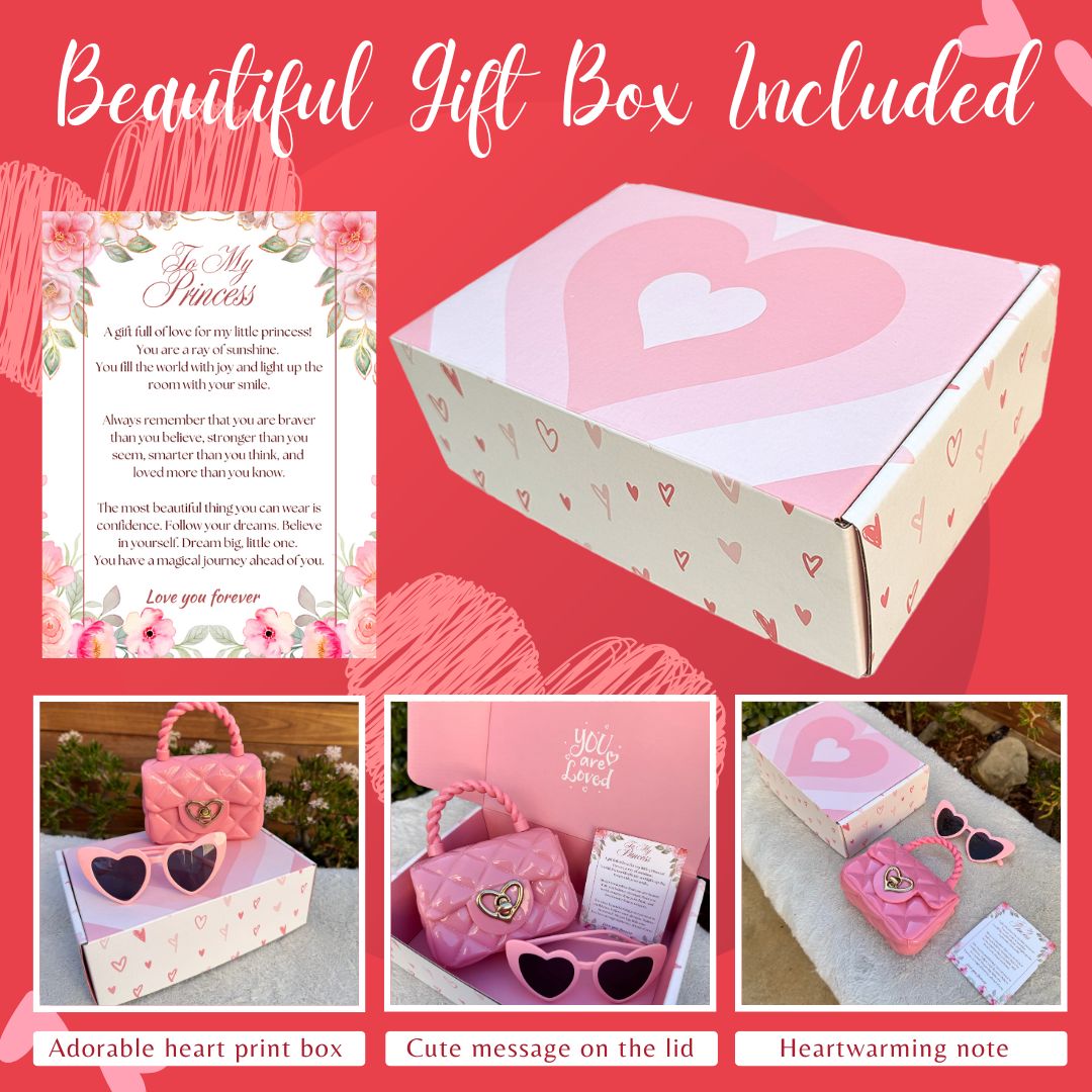 Toddler Purse & Sunglasses with Gift Box | Baby Purse Toddler Handbag Toddler Shoulder Bag Little Girl Purse Mini Purse For Kids For 1 2 3 Year Old