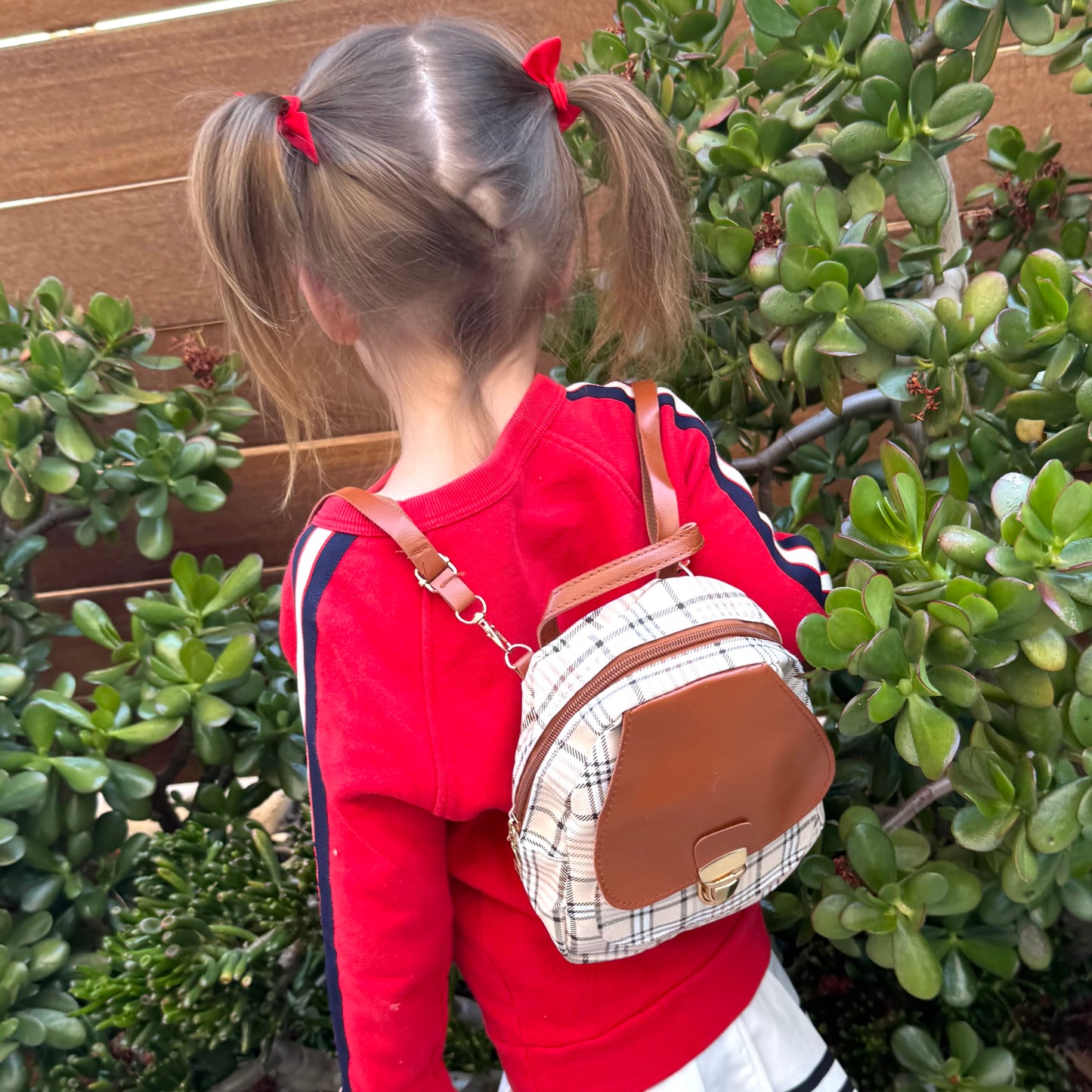 Mini Toddler Backpack For 1 2 3 Year Old Girl | Small Baby Backpack For Girls (8" H) with Gift Box | Plaid Backpack