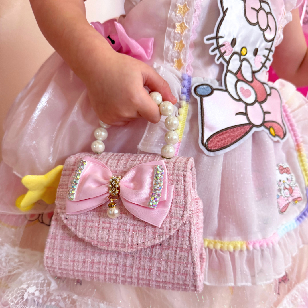 Tweed Little Girl Purse & Gift Box | Mini Purse for Girls Ages 3–6 | Plaid Little Girl Handbag | Designer Kids Purse Children Dress Up Purse