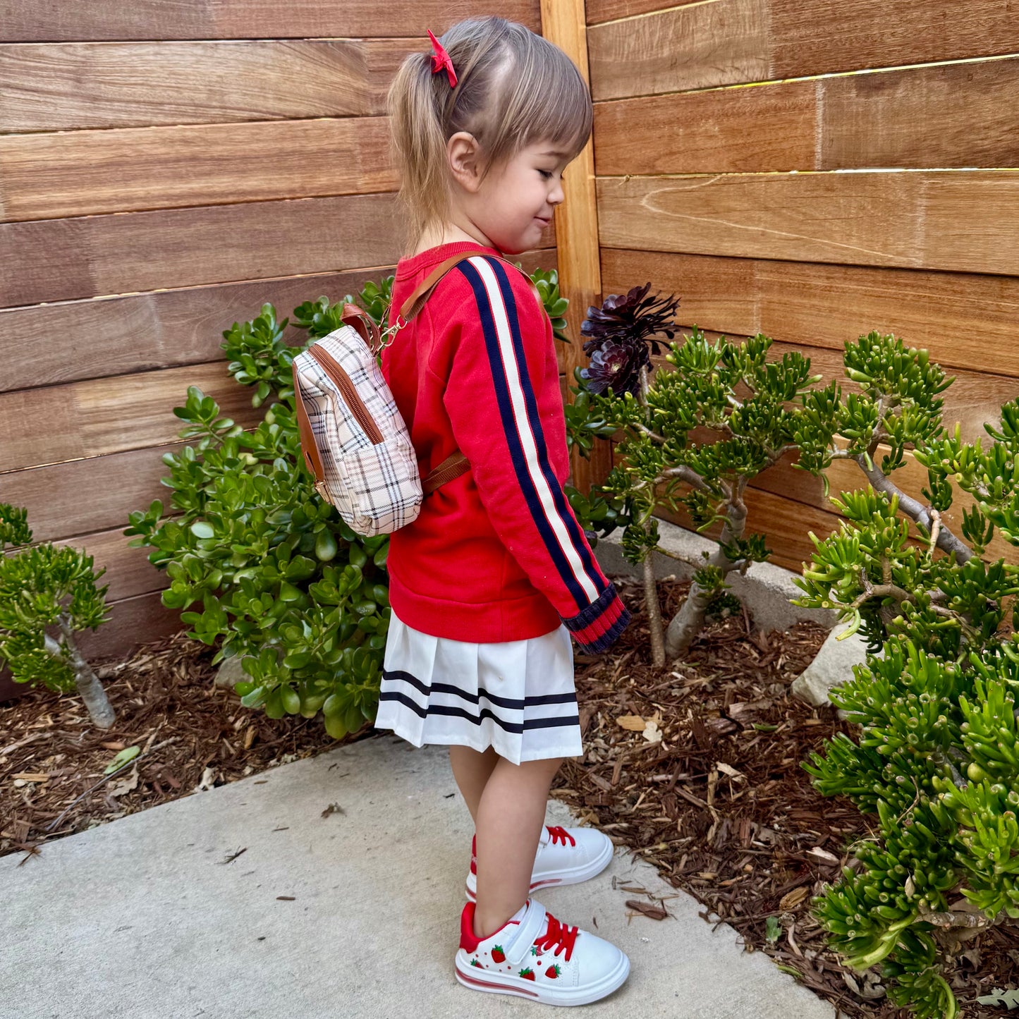 Mini Toddler Backpack For 1 2 3 Year Old Girl | Small Baby Backpack For Girls (8" H) with Gift Box | Plaid Backpack