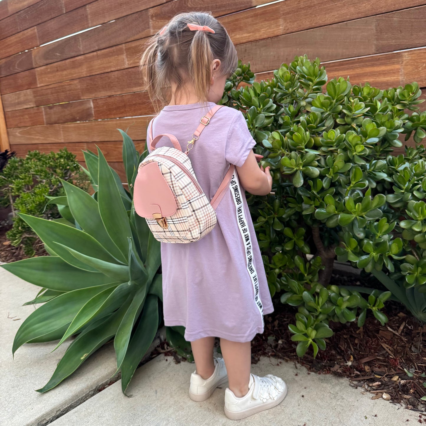 Mini Toddler Backpack For 1 2 3 Year Old Girl | Small Baby Backpack For Girls (8" H) with Gift Box | Plaid Backpack