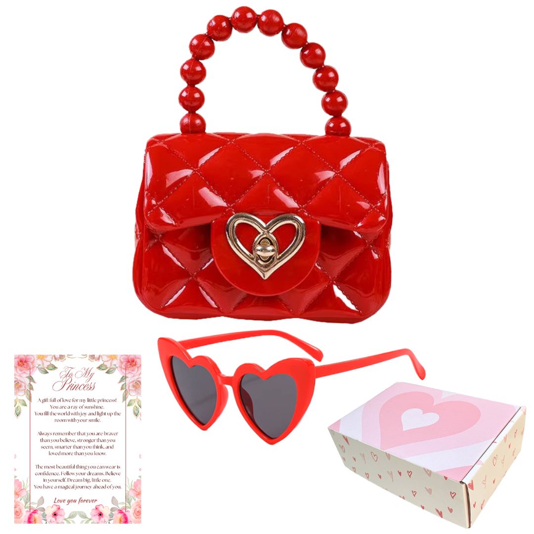Sweetheart Toddler Purse (Ages 1-3) | Baby Purse For Little Girls & Sunglasses Gift Set