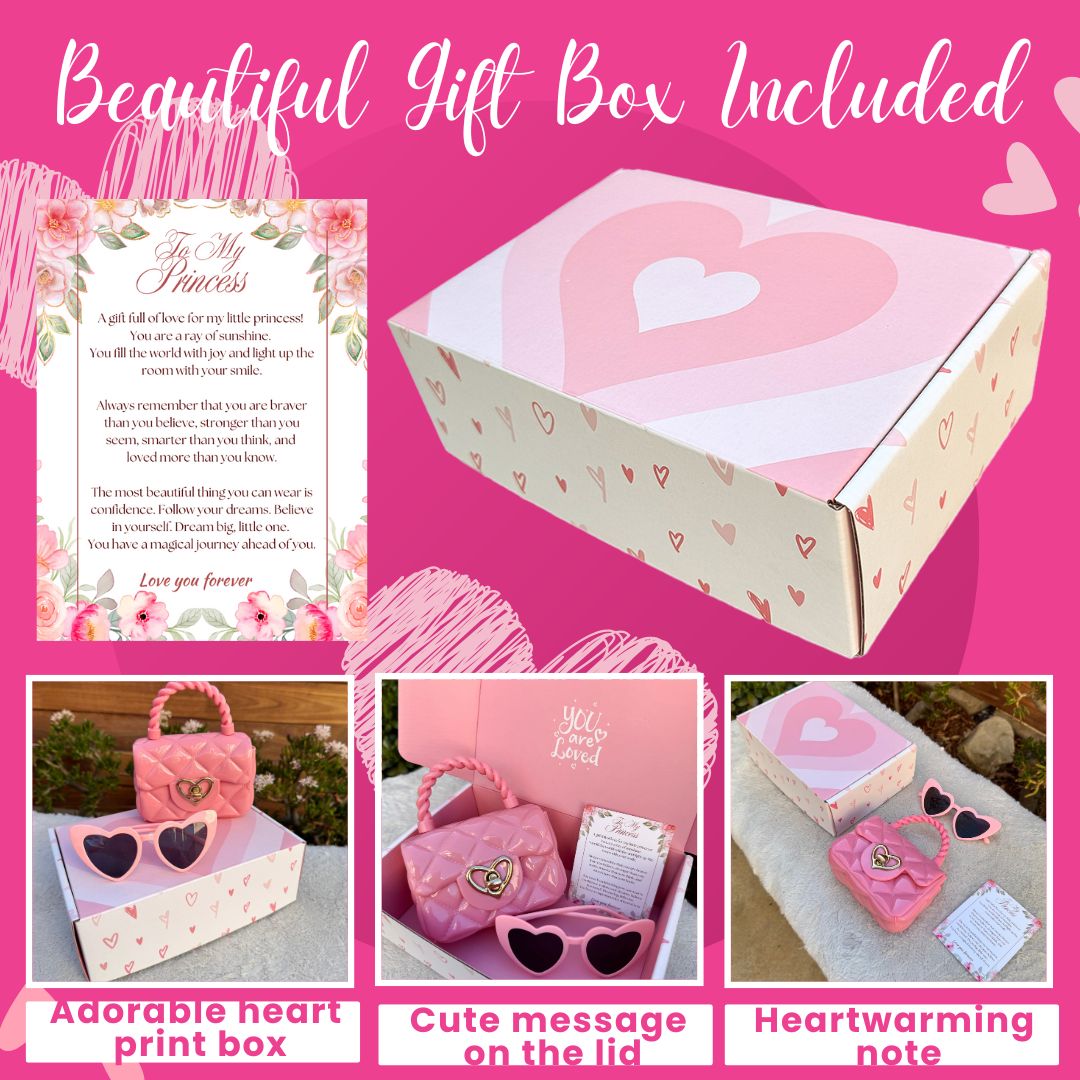 Sweetheart Little Girl Purse for Ages 1–3 | Toddler Purse with Sunglasses & Gift Box