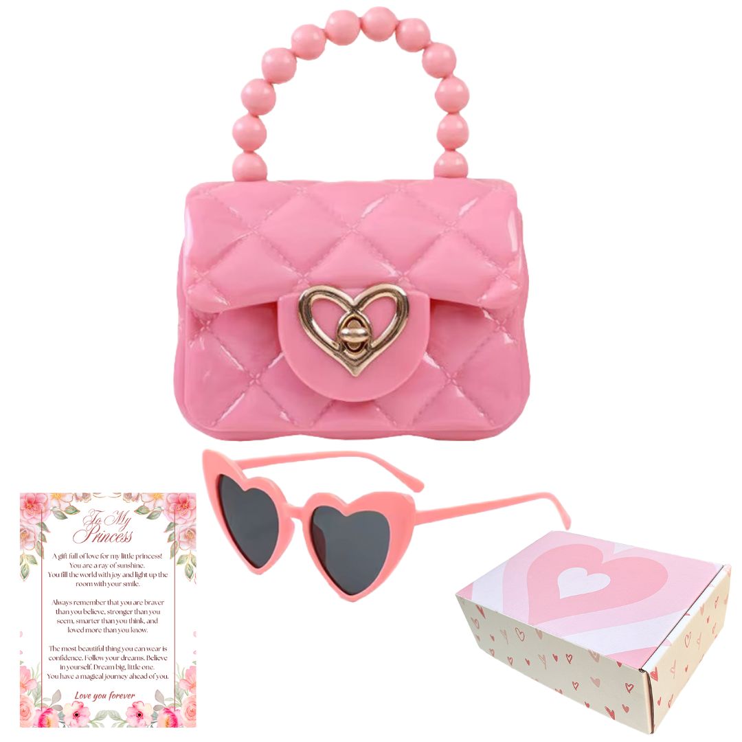 Sweetheart Toddler Purse (Ages 1-3) | Baby Purse For Little Girls & Sunglasses Gift Set