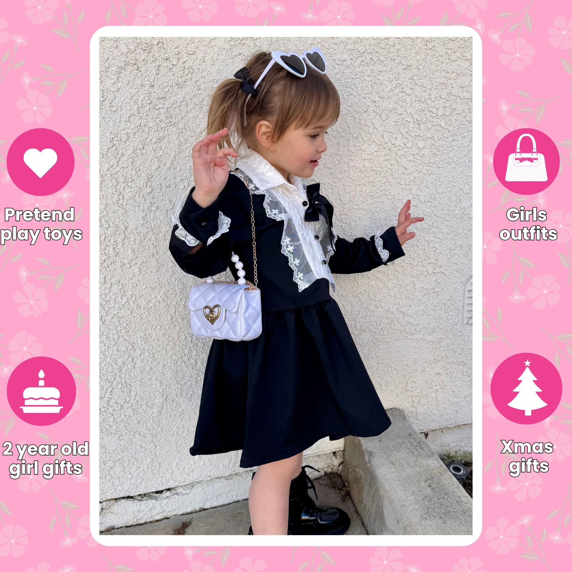 Sweetheart Toddler Purse for Ages 1–3 | Little Girl Purse with Sunglasses & Gift Box
