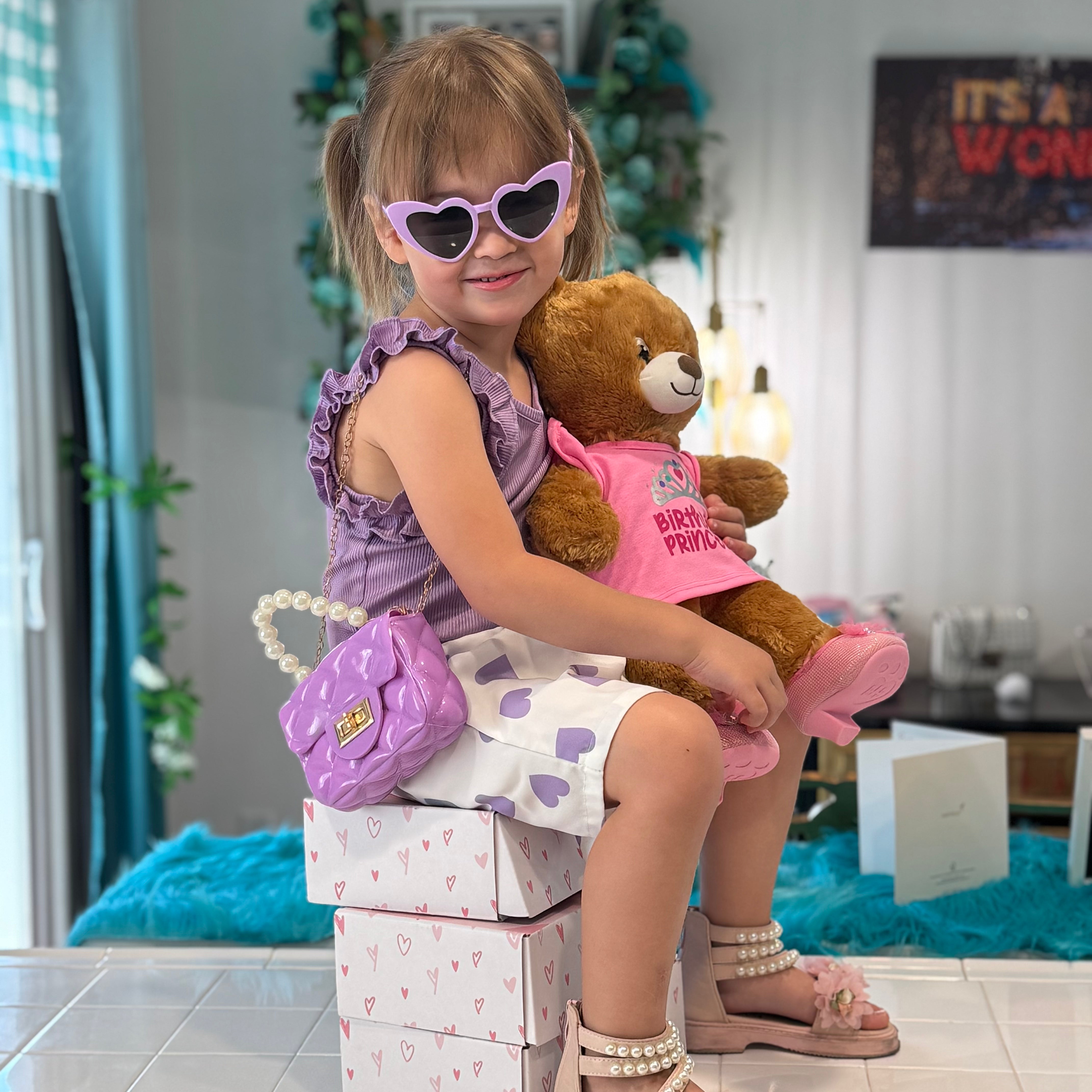Toddler Purse For 1 2 3 Year Old with Sunglasses & Gift Box | Little Girl Purse Handbag Kids Shoulder Bag Baby Purse For Toddlers 1-3 