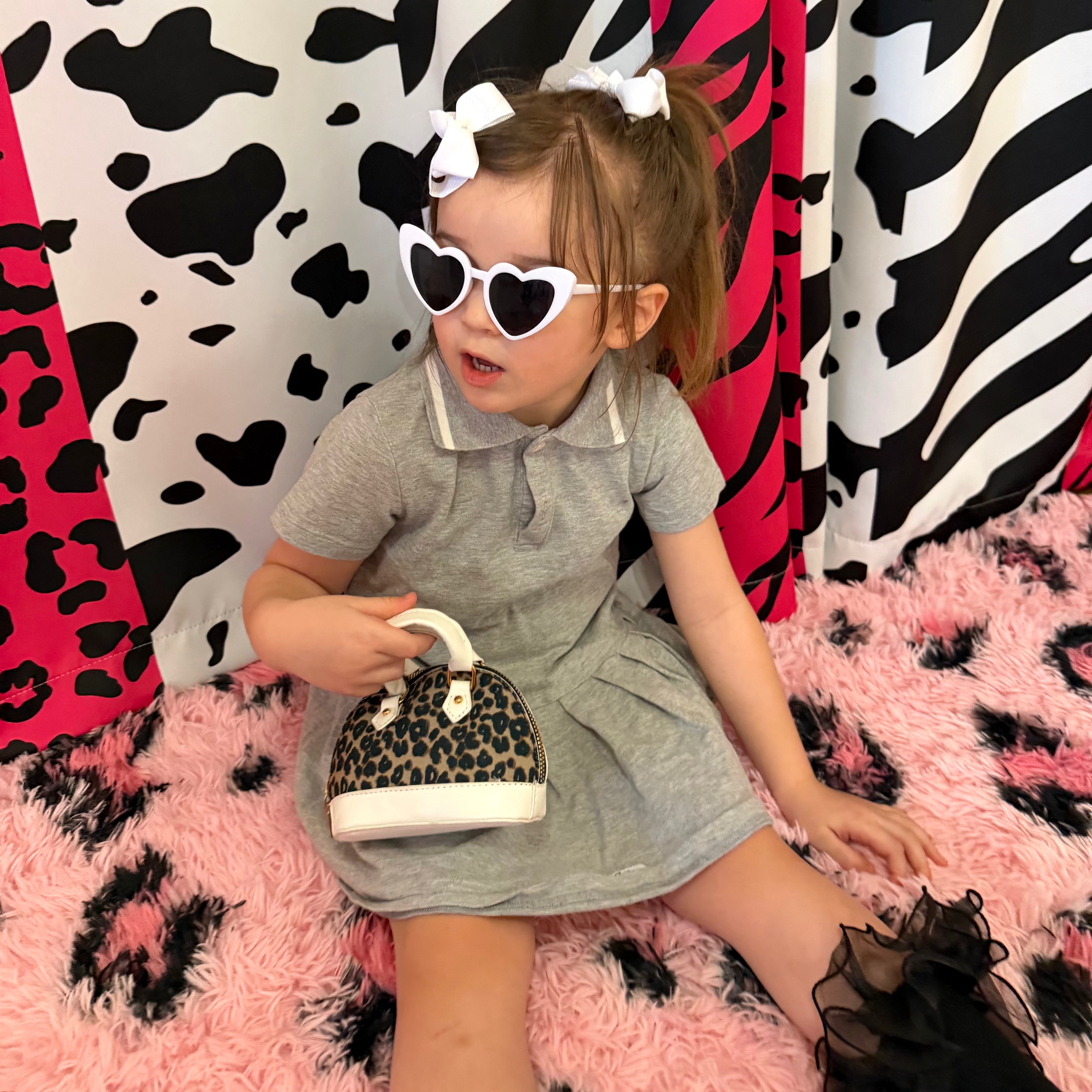 Leopard Print Toddler Purse & Sunglasses Gift Set | Mini Handbag & Baby Purse for Little Girls Ages 1-3