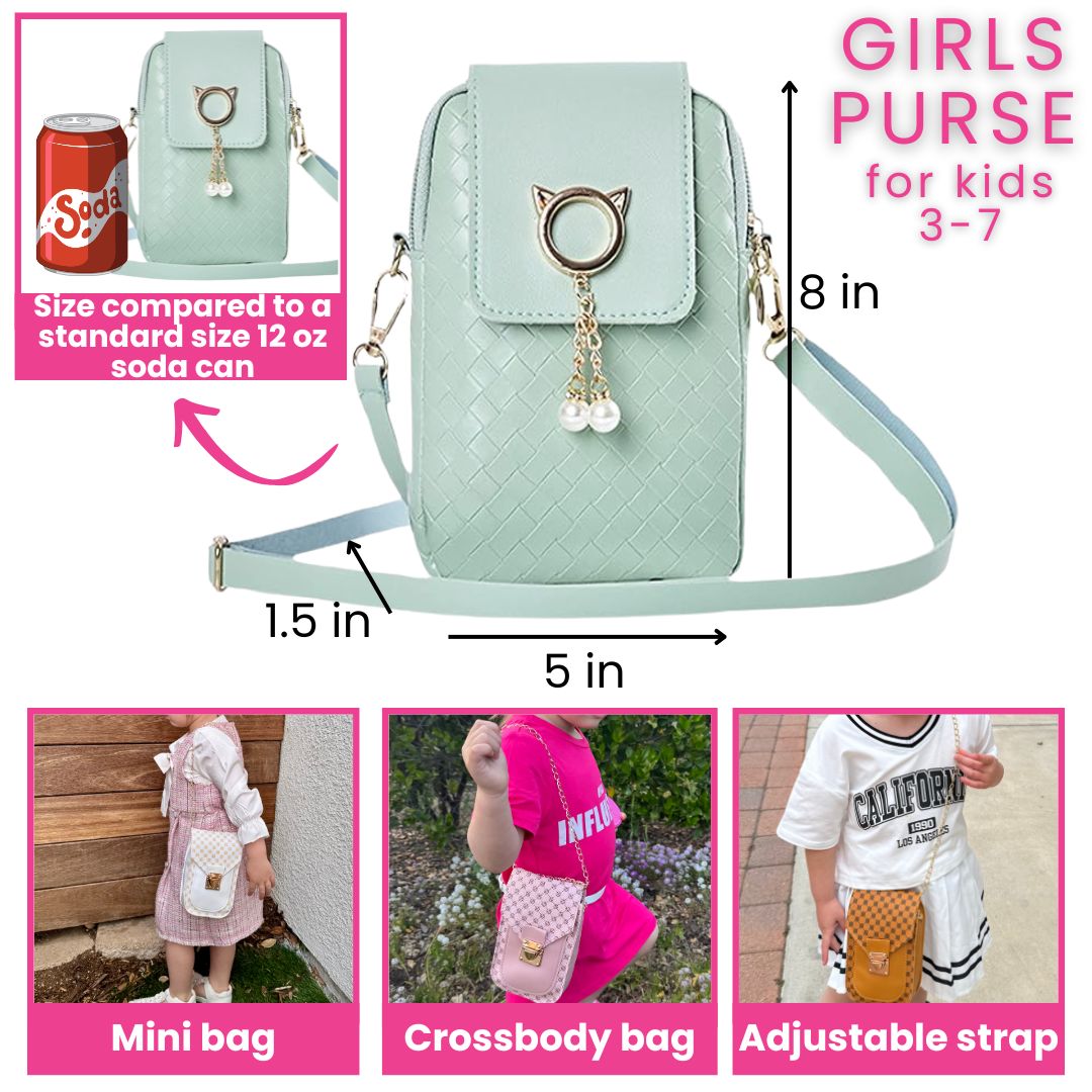 Cat Purse For Girls 4-6 with Cat Shaped Sunglasses & Gift Box | Little Girl Purse | Girls Crossbody Bag | Kids Purse For 3 4 5 6 7 8 Year Old